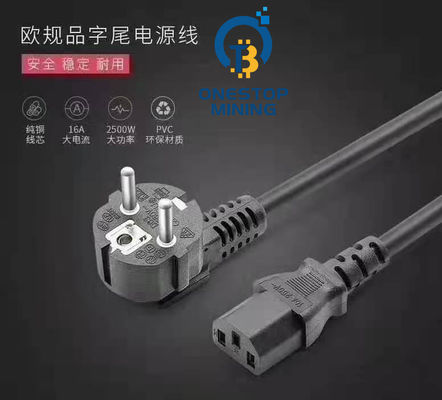 Le mineur Power Supply Cords d'Asic de prise d'UE câble 1.5m 1.8m 2m